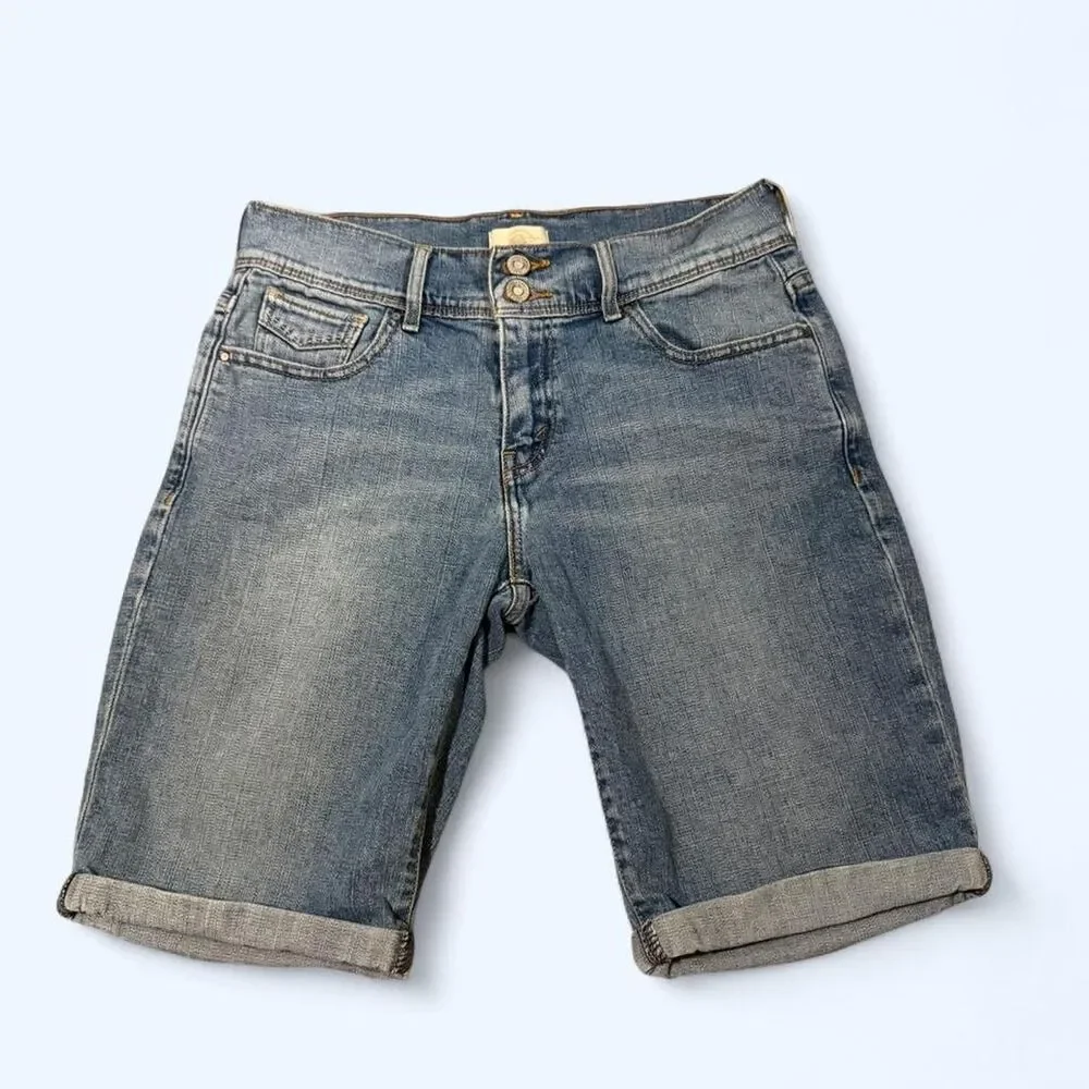 Levi's Women's Blue Bermuda 515 Blue Denim Shorts